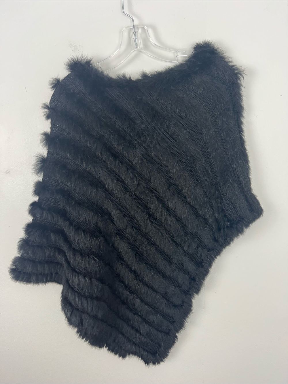 J. McLaughlin Cortina Rabbit Fur Wool Blend Poncho